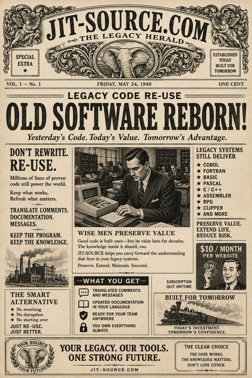 JIT-LEGACY old software maintenance example