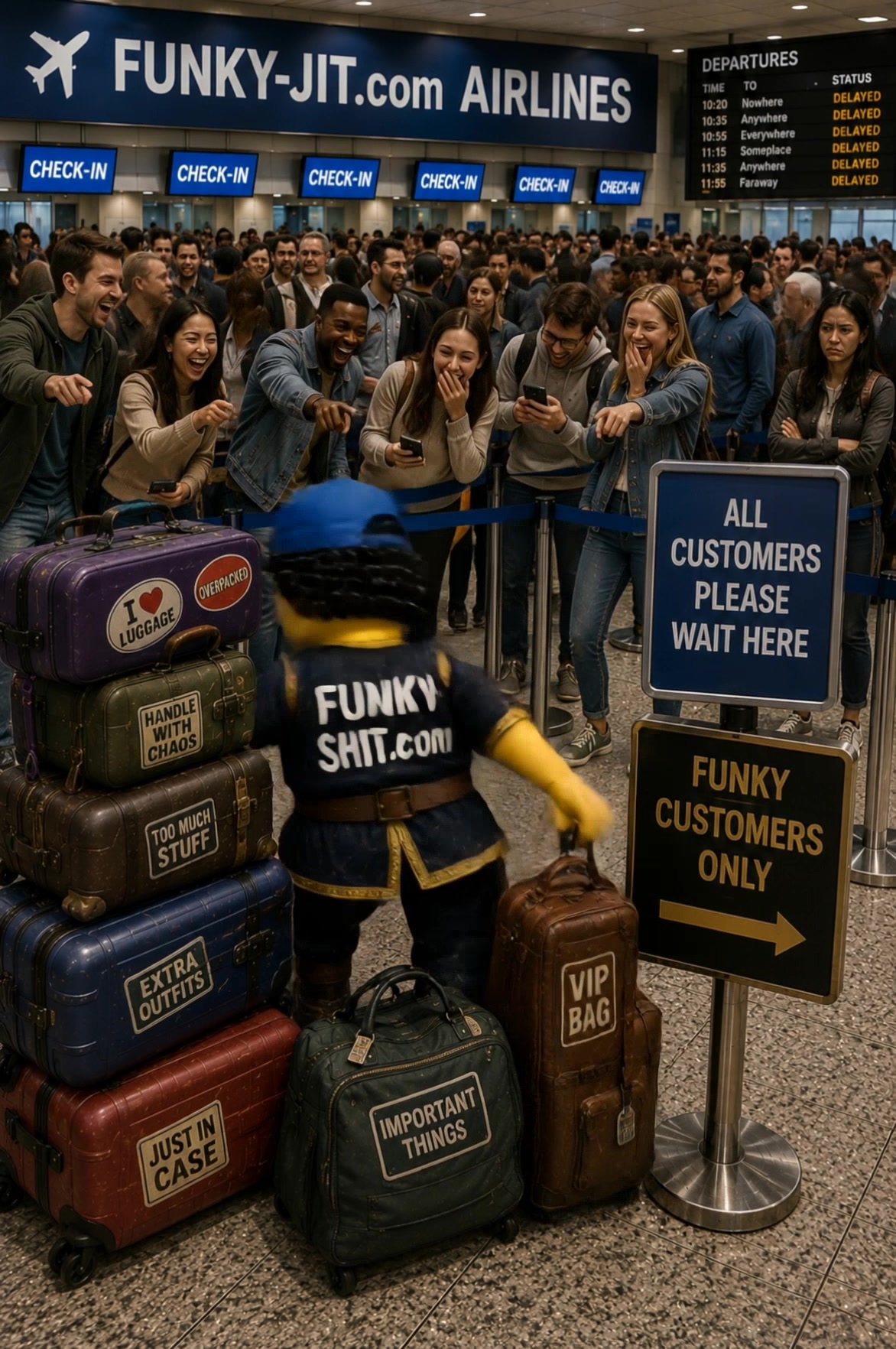 Funny Airport Check-In Video — Jitty's Unlimited Luggage